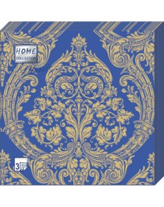 Салфетки бумажные золото на синем 3сл 20л Home collect classic