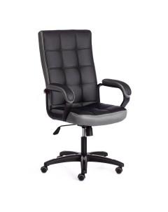 Кресло компьютерное искусственная кожа чёрное с серым 61х47х126 см Tc