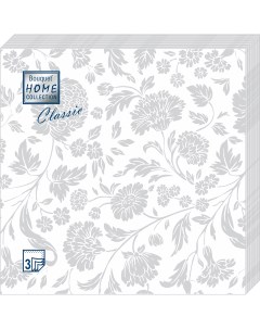 Салфетки бумажные серебро на белом 3сл 20л Home collect classic