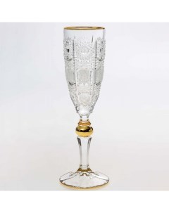 Набор бокалов для шампанского 500pk отводка золото золотой шар 180 мл 6 шт Bohemia jihlava
