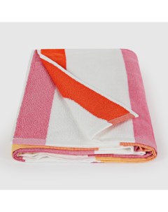 Пляжное полотенце Tinos белое с оранжевым и розовым 75х150 см Maisonette