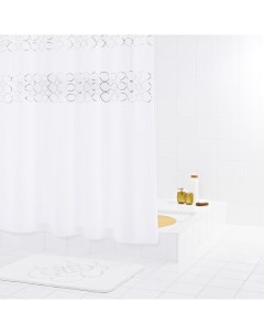 Штора для ванных комнат Paillette серый серебряный 180 200 Ridder