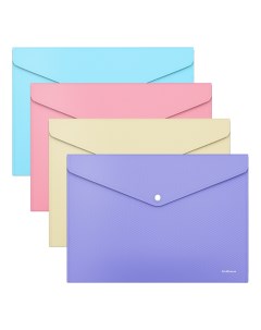 Папка конверт Diagonal Pastel на кнопке A4 в ассортименте Erich krause