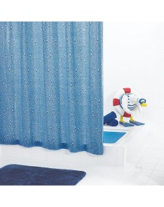 Штора для ванных комнат Drops синий голубой 180 200 Ridder