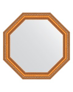 Зеркало в багетной раме золотые бусы на бронзе 60 мм 56x56 см Evoform