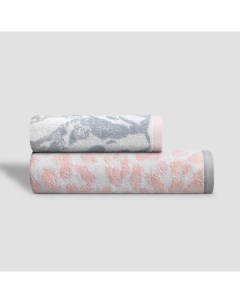 Комплект полотенец Джина белый с серым и розовым 50х100 70х140 см Togas