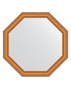 Зеркало в багетной раме золотые бусы на бронзе 60 мм 66x66 см Evoform