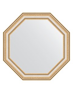 Зеркало в багетной раме золотые бусы на серебре 60 мм 56x56 см Evoform