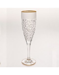 Набор бокалов для шампанского Nicolette золото матовое напыление 180 мл 6 шт Bohemia jihlava