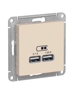 Розетка USB Electric AtlasDesign бежевый Schneider electric