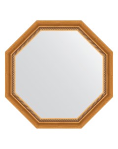 Зеркало в багетной раме состаренное золото с плетением 70 мм 73 2х73 2 см Evoform