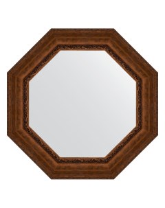 Зеркало в багетной раме состаренная бронза с орнаментом 120 мм 82 6х82 6 см Evoform