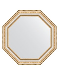 Зеркало в багетной раме золотые бусы на серебре 60 мм 51 6х51 6 см Evoform