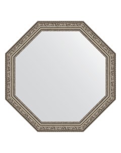 Зеркало в багетной раме виньетка состаренное серебро 56 мм 60 4х60 4 см Evoform