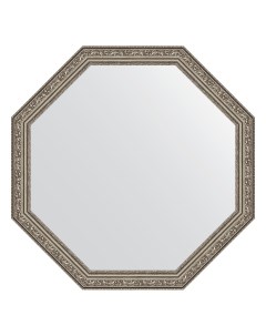 Зеркало в багетной раме виньетка состаренное серебро 56 мм 70 4х70 4 см Evoform