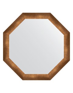 Зеркало в багетной раме состаренная бронза 66 мм 72 6х72 6 см Evoform