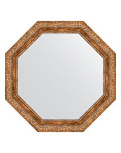Зеркало в багетной раме виньетка античная бронза 85 мм 75 4х75 4 см Evoform