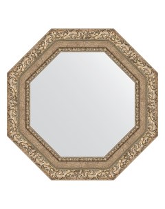 Зеркало в багетной раме виньетка античное серебро 85 мм 55 4х55 4 см Evoform