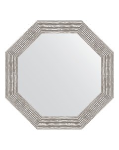 Зеркало в багетной раме волна хром 90 мм 76 6х76 6 см Evoform