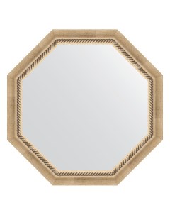 Зеркало в багетной раме состаренное серебро с плетением 70 мм 73 2х73 2 см Evoform