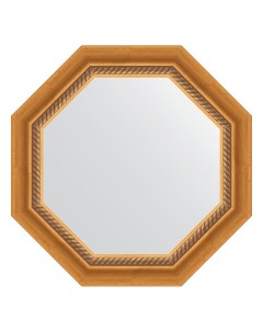 Зеркало в багетной раме состаренное золото с плетением 70 мм 53 2х53 2 см Evoform