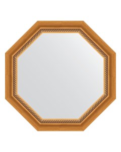 Зеркало в багетной раме состаренное золото с плетением 70 мм 63 2х63 2 см Evoform