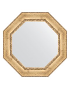 Зеркало в багетной раме состаренное серебро с орнаментом 120 мм 83х83 см Evoform