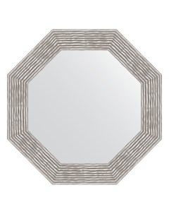 Зеркало в багетной раме волна хром 90 мм 66 6х66 6 см Evoform