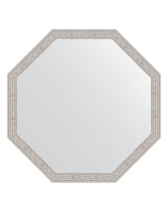 Зеркало в багетной раме волна алюминий 46 мм 68 2х68 2 см Evoform