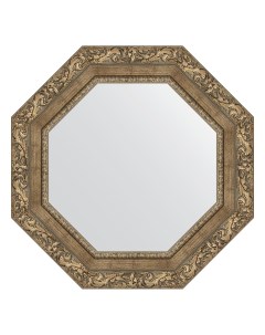 Зеркало в багетной раме виньетка античная латунь 85 мм 55 4х55 4 см Evoform