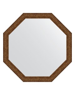 Зеркало в багетной раме виньетка состаренная бронза 56 мм 70 4х70 4 см Evoform