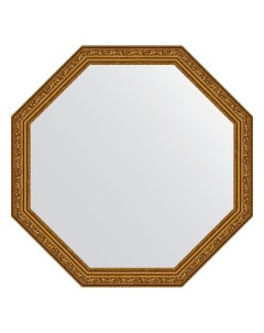 Зеркало в багетной раме виньетка состаренное золото 56 мм 70 4х70 4 см Evoform