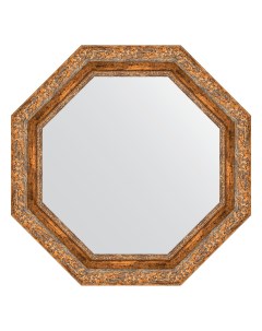 Зеркало в багетной раме виньетка античная бронза 85 мм 65 4х65 4 см Evoform