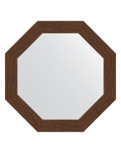 Зеркало в багетной раме мозаика античная медь 70 мм 63 0х63 0 см Evoform