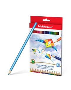 Пластиковые цветные карандаши шестигранные 18 цветов Erich krause