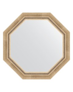 Зеркало в багетной раме состаренное серебро с плетением 70 мм 63 2х63 2 см Evoform