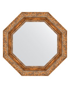 Зеркало в багетной раме виньетка античная бронза 85 мм 55 4х55 4 см Evoform