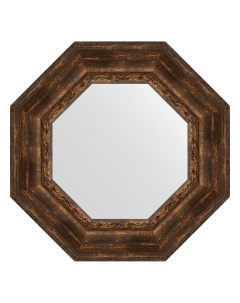 Зеркало в багетной раме состаренное дерево с орнаментом 120 мм 62 6х62 6 см Evoform
