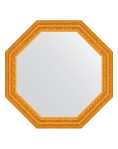 Зеркало в багетной раме сусальное золото 80 мм 74 8х74 8 см Evoform