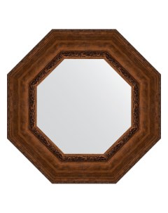 Зеркало в багетной раме состаренная бронза с орнаментом 120 мм 62 6х62 6 см Evoform