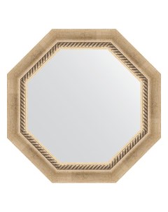 Зеркало в багетной раме состаренное серебро с плетением 70 мм 53 2х53 2 см Evoform