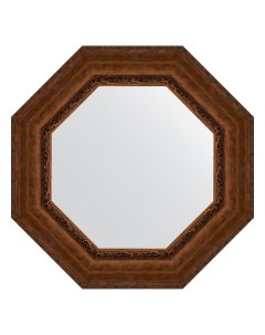 Зеркало в багетной раме состаренная бронза с орнаментом 120 мм 72 6х72 6 см Evoform