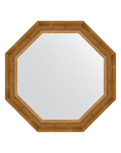 Зеркало в багетной раме состаренная бронза с плетением 70 мм 63х63 см Evoform