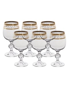Набор бокалов для белого вина Sterna панто 2 отводки золото 190 мл 6 шт Crystalite bohemia