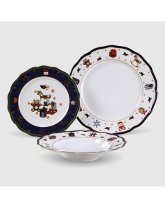 Набор тарелок Blue Christmas 3 вида на 1 персону Porcelana bogucice