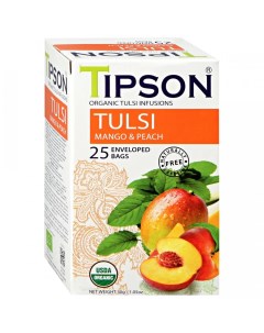 Чай органический Туласи с манго и персиком 25 пакетиков Tipson