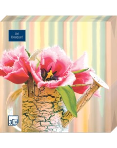 Салфетки бумажные натюрморт с тюльпанами 33х33 3сл 20шт Art bouquet