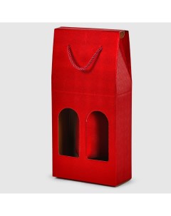 Коробка на две бутылки красная Due esse christmas
