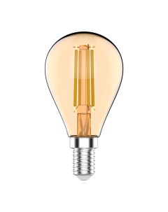 Лампа Basic Filament Шар 3 8W 350lm 2400К Е14 golden LED 1 10 50 Gauss