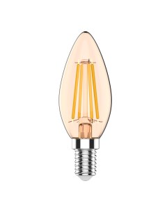 Лампа Basic Filament Свеча 3 8W 350lm 2400К Е14 golden LED 1 10 50 Gauss